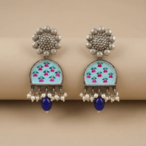 Blue_Alloy_With_Gold_Plating_Premium_Ch_And_Bali_Earrings_For_Women