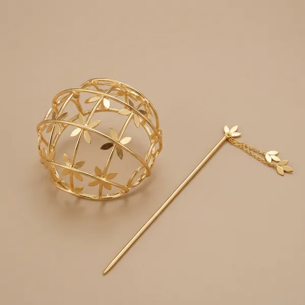 Gold_Brass_Premium_Hair_Bun_Cage_For_Women