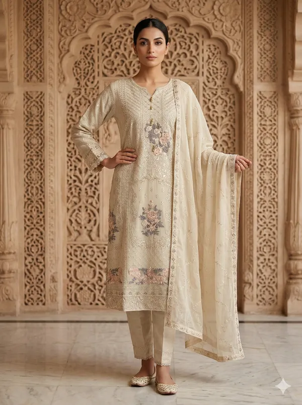 Beige_Chiffon_Suit_For_Women