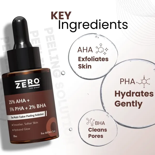 Zero_The_Start_25%_AHA_2%_BHA_5%_PHA_Peeling_Solution|_Exfoliating_Face_Serum_For_Clear_&_Glowing_Skin_|10_Minute_Facial_|For_Women_&_Men_|_Removes_Dead_Skin,_Unclogs_Pores_&_Fades_Dark_Spots_|30_Ml_|_For_All_Skin_Type