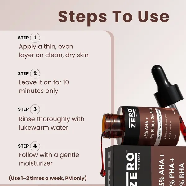 Zero_The_Start_25%_AHA_2%_BHA_5%_PHA_Peeling_Solution|_Exfoliating_Face_Serum_For_Clear_&_Glowing_Skin_|10_Minute_Facial_|For_Women_&_Men_|_Removes_Dead_Skin,_Unclogs_Pores_&_Fades_Dark_Spots_|30_Ml_|_For_All_Skin_Type