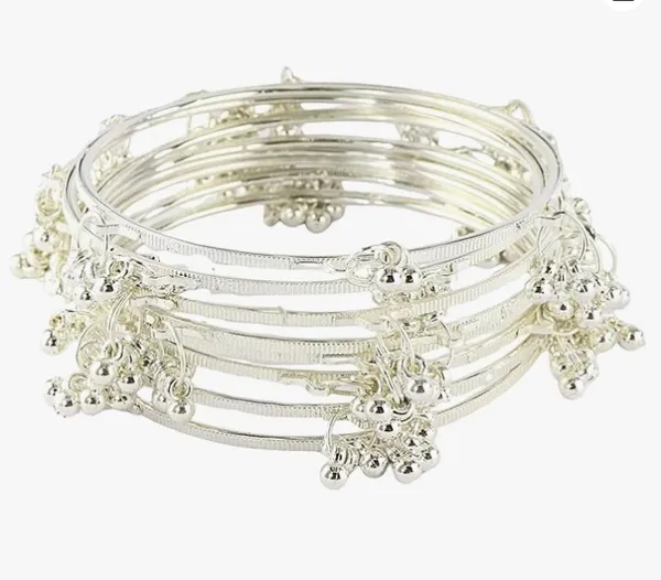 Set_Of_8_Silver_Ghungroo_Studded_Kashmiri_Bangles