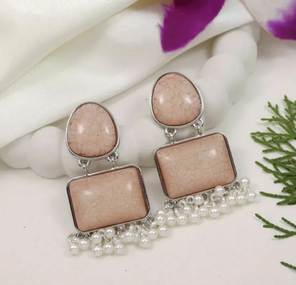 Silver_Peach_Alloy_Earring_For_Women