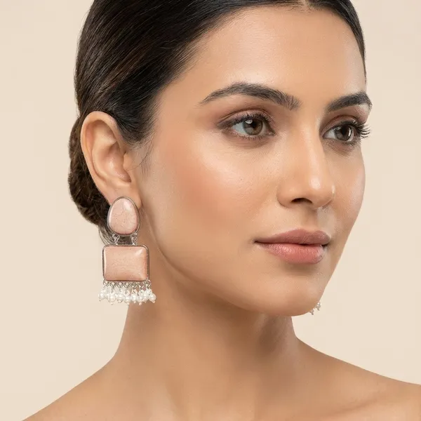 Silver_Peach_Alloy_Earring_For_Women
