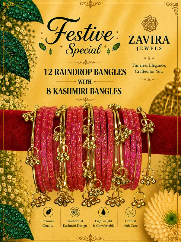 Golden_Set_of_8_Kashmiri_Ghungroo_+_12_Glass_Bangles_-_Gazzri_Color