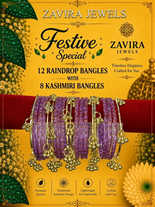 Golden_Set_of_8_Kashmiri_Ghungroo_+_12_Glass_Bangles_-_Purple_Color