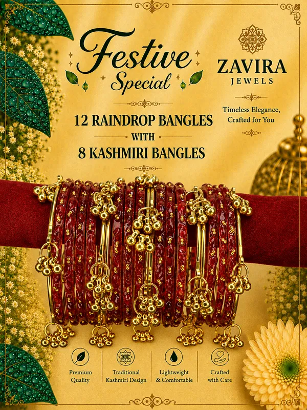 Golden_Set_of_8_Kashmiri_Ghungroo_+_12_Glass_Bangles_-_Red_Color