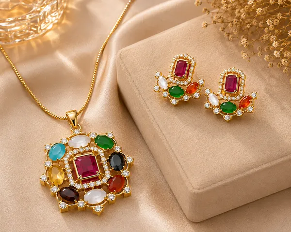 Multicolor_Pendant_Necklace_Set_with_Matching_Earrings_