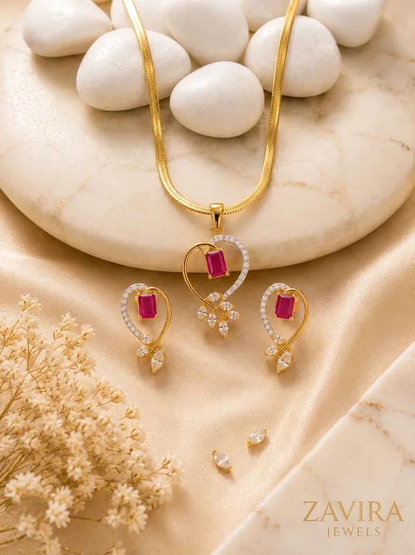 Multicolor_Pendant_Necklace_Set_with_Matching_Earrings_