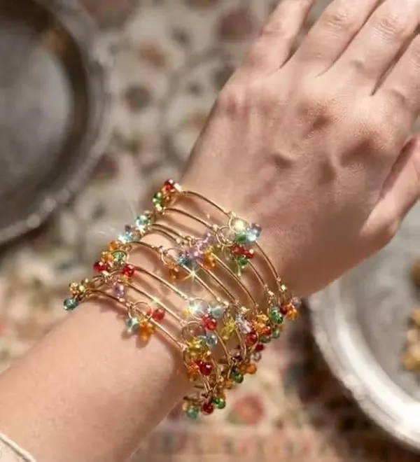 Set_Of_8_Golden_Traditional_Multicolor_Kashmiri_Latkan_Bangles