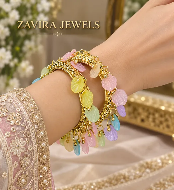 Set_of_2_Multicolor_Bead_Shells_Golden_Kashmiri_Bangles_with_Ghungroo_Studded_for_Women_&_Girls