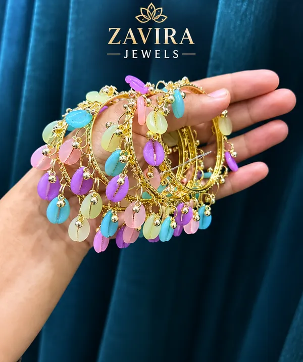 Set_of_8_Multicolor_Bead_Shells_Golden_Kashmiri_Bangles_with_Ghungroo_Studded_for_Women_&_Girls