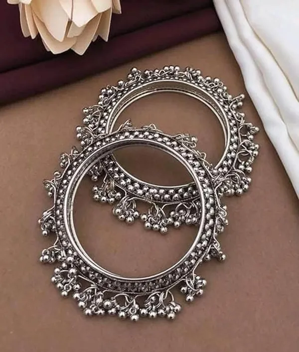 Silver_Kashmiri_Kada_Set_of_2_with_Ghungroo_Studded_for_Women_&_Girls