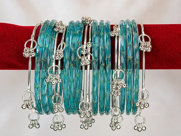 Silver_Set_of_8_Kashmiri_Ghungroo_+_12_Glass_Bangles_-_Light_Firozi_Color