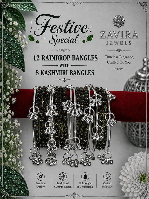 Silver_Set_of_8_Kashmiri_Ghungroo_+_12_Glass_Bangles_-_Mehndi_Color