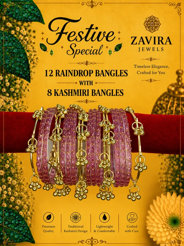 Golden_Set_of_8_Kashmiri_Ghungroo_+_12_Glass_Bangles_-_Payazi_Color