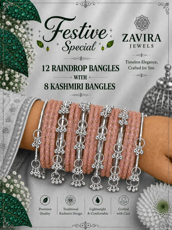 Silver_Set_of_8_Kashmiri_Ghungroo_+_12_Glass_Bangles_-_Peach_Color