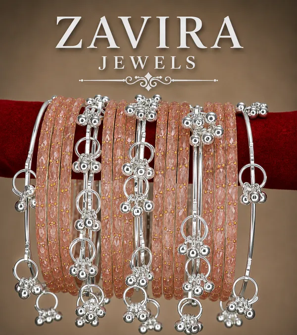 Silver_Set_of_8_Kashmiri_Ghungroo_+_12_Glass_Bangles_-_Peach_Color