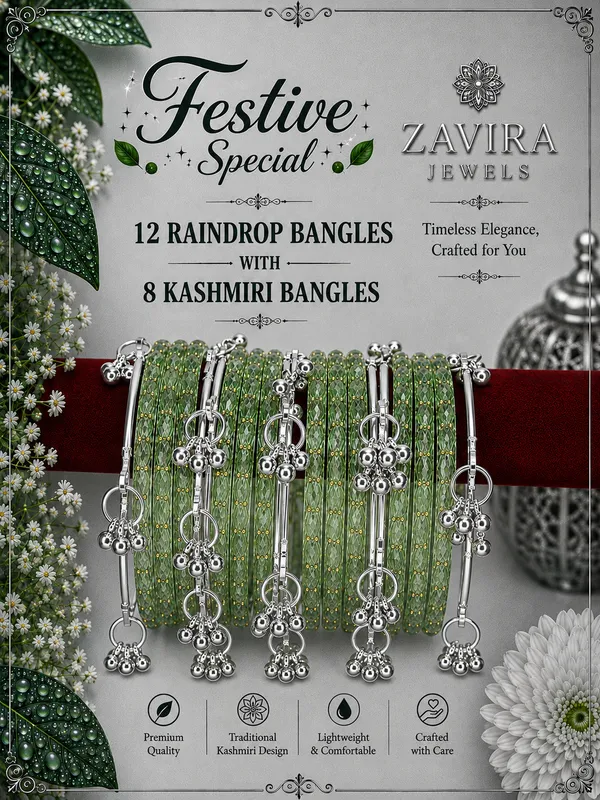 Silver_Set_of_8_Kashmiri_Ghungroo_+_12_Glass_Bangles_-_Pista_Color