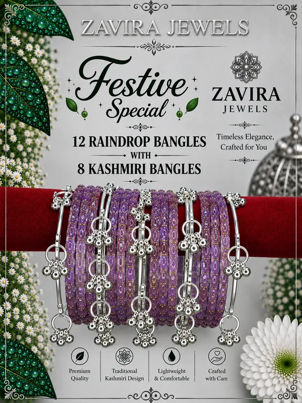 Silver_Set_of_8_Kashmiri_Ghungroo_+_12_Glass_Bangles_-_Purple_Color