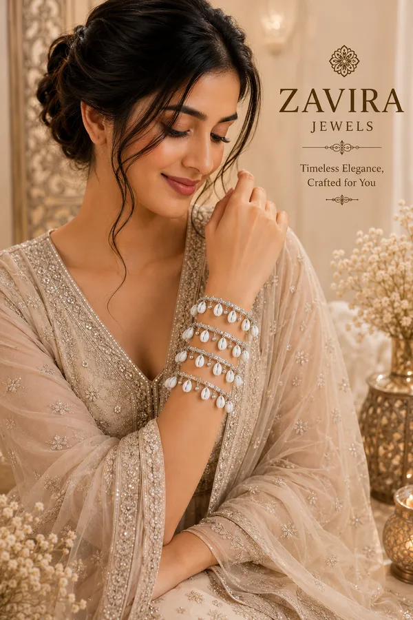 White_Bead_Shells_Silver_Kashmiri_Bangles_Set_of_4_with_Ghungroo_Studded_for_Women_&_Girls
