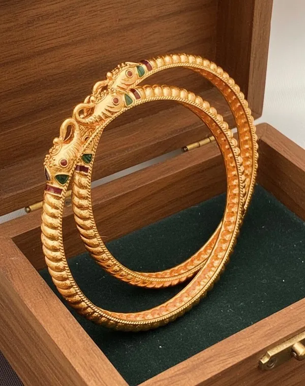 Golden_Traditional_Cobra_Head_Bangles_Set_Of_2_For_Women
