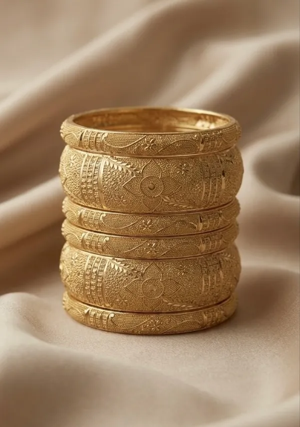 Golden_Elegant_Filigree_Bangle_Set_Pack_Of_2_For_Women