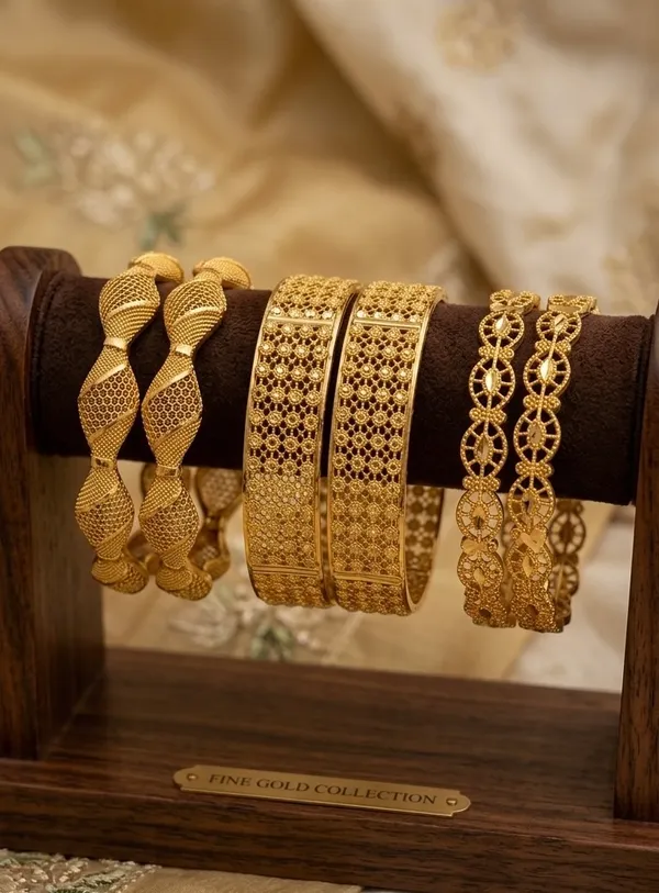 Golden_Traditional_Cutwork_Bangles_Set_Of_3_For_Women