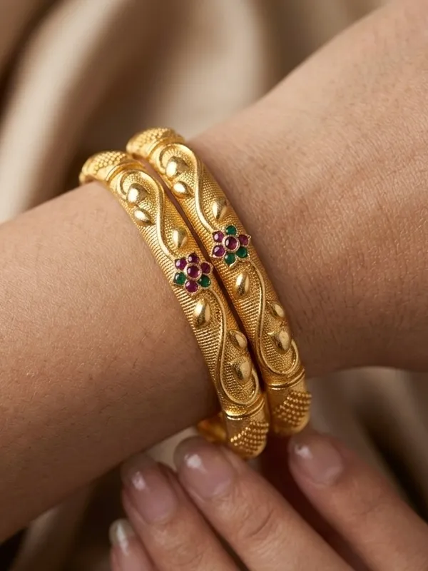Golden_Traditional_Ethnic_Bangles_Set_Of_2_For_Women
