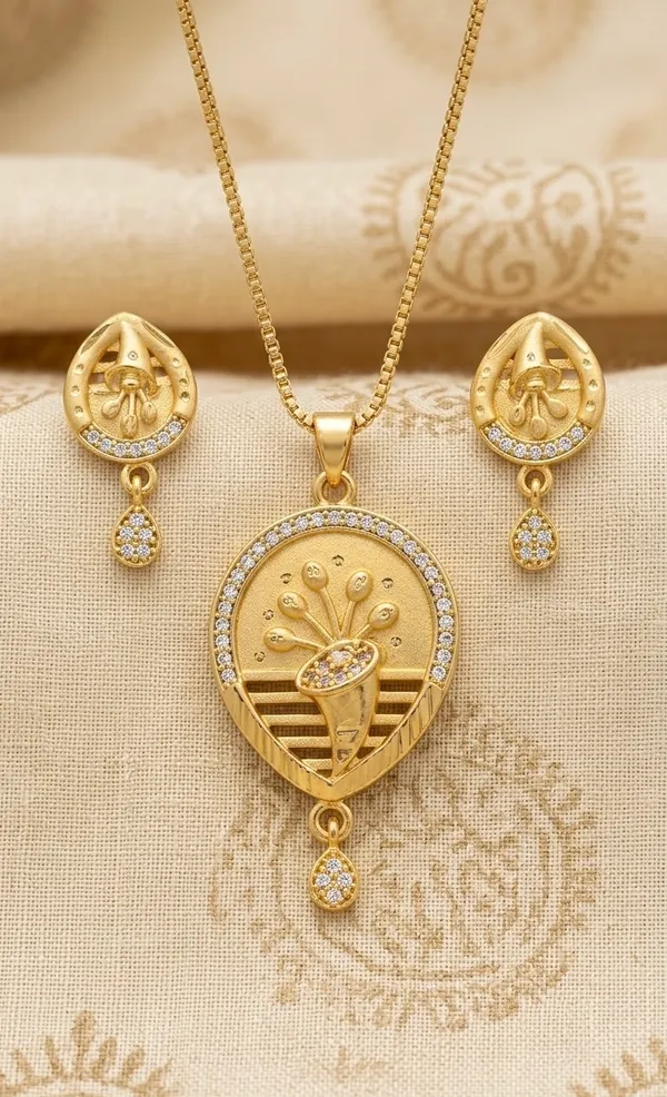 MICRO_GOLD_PLATTED_Pendant_Set_with_Earrings__FOR_DAILY_WEAR
