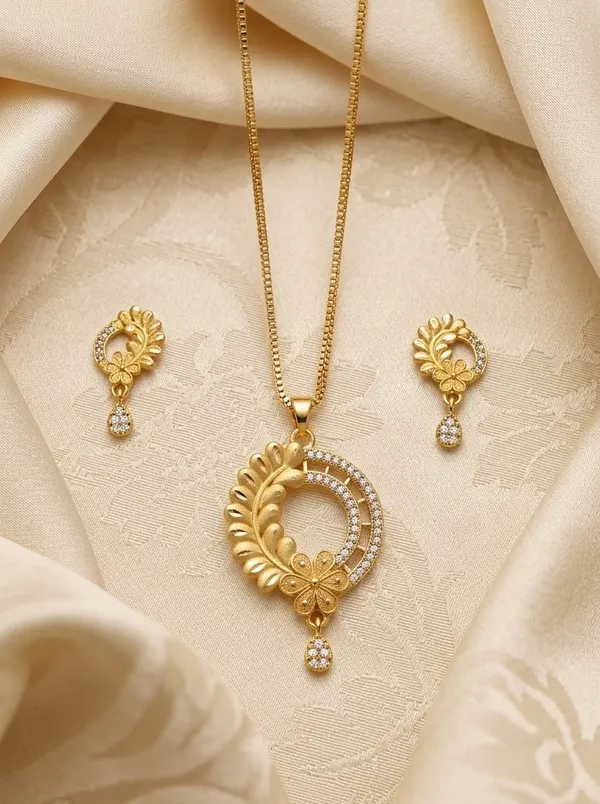 M_MICRO_GOLD_PLATTED_Pendant_Necklace_Set_FOR_DAILY_WEAR