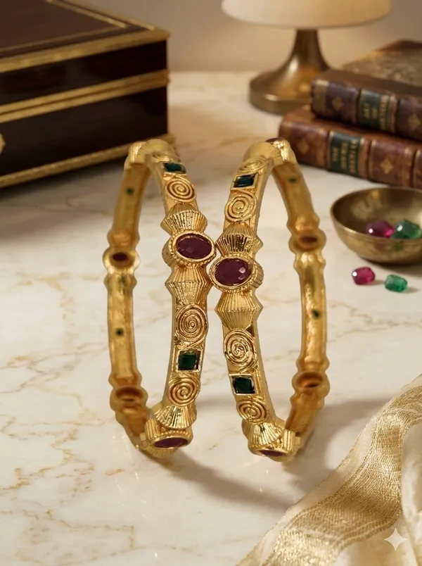 Traditional_Gold-Plated_Bangles_with_Ruby_and_Emerald_Stones_(Set_of_2)