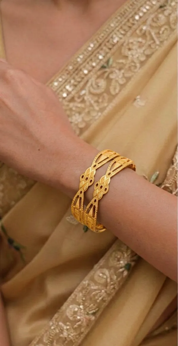 Golden_Traditional_Designer_Bangles_For_Women_Set_Of_2_For_Women