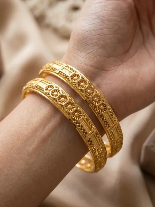 Golden_Traditional_Ethnic_Bangles_Set_Of_2_For_Women