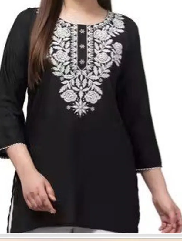Black_Cotton_Embroidered_Kurti_For_Women