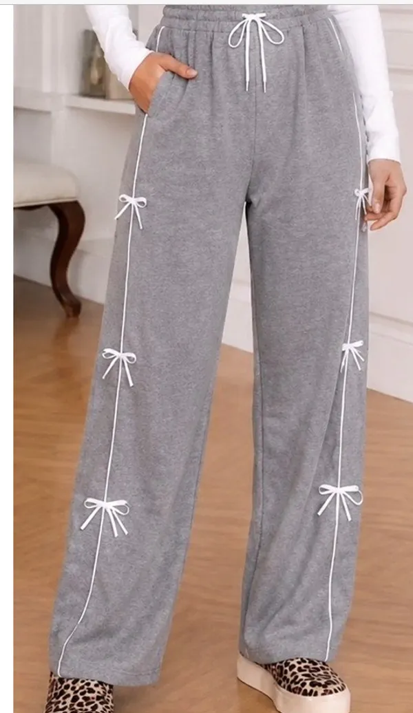 Grey_Cotton_Blend_Wide_Leg_Drawstring_Lounge_Pants_For_Girls