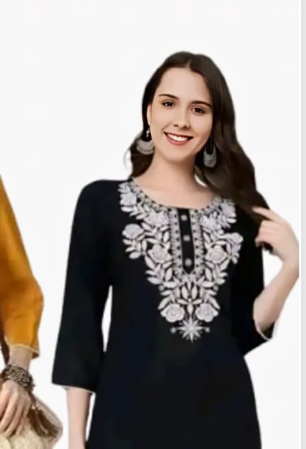 Black_Cotton_Embroidered_Kurti_For_Women