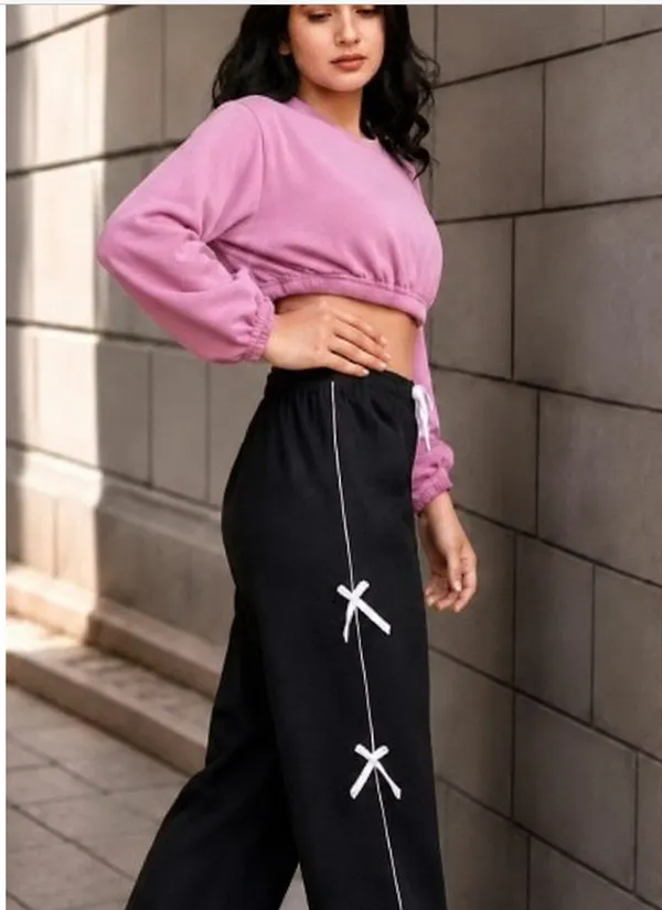 Black_Wide_Leg_Bow_Detail_Track_Pants_For_Girls