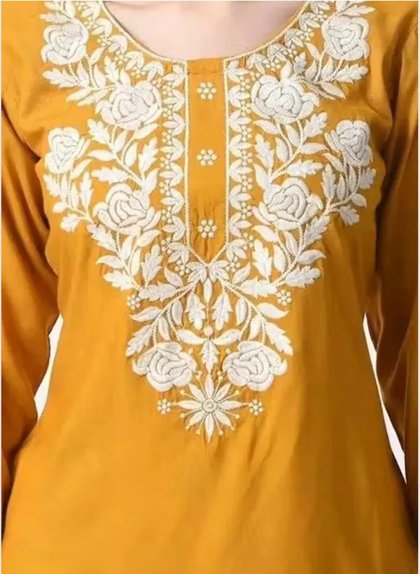 Mustard_Yellow_Embroidered_Kurta_For_Women