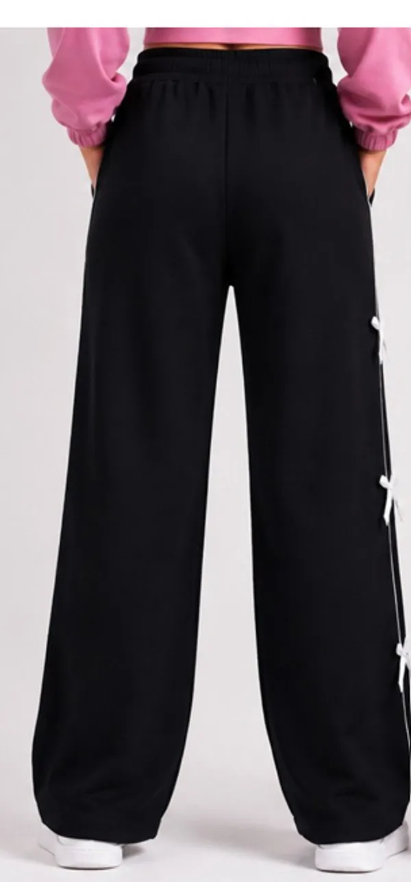 Black_Wide_Leg_Bow_Detail_Drawstring_Trousers_For_Girls