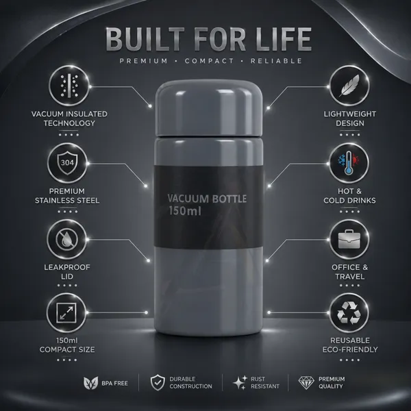 150ml_Stainless_Steel_Vacuum_Insulated_Bottle_|_Double_Wall_Flask_|_Leakproof_Hot_&_Cold_Water_Bottle_|_BPA_Free_Travel_Bottle_for_Office,_School,_Kids_&_Outdoor