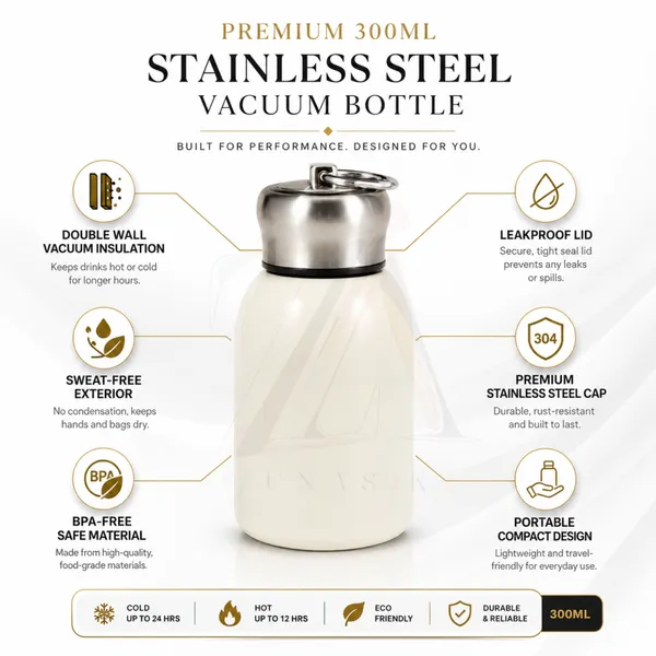 300ml_Insulated_Stainless_Steel_Water_Bottle_|_Hot_&_Cold_Vacuum_Flask_|_Leakproof_Travel_Bottle_for_Office,_Gym,_Car,_Women_&_Girls_Gift_(300ml,_Off-White)