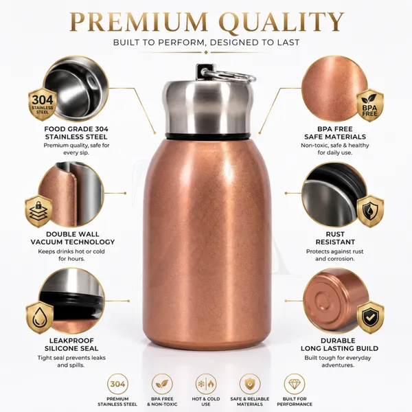 300ml_Insulated_Stainless_Steel_Water_Bottle_|_Hot_&_Cold_Vacuum_Flask_|_Leakproof_Travel_Bottle_for_Office,_Gym,_Car,_Women_&_Girls_Gift_(300ml,_Rose_Gold/Copper)