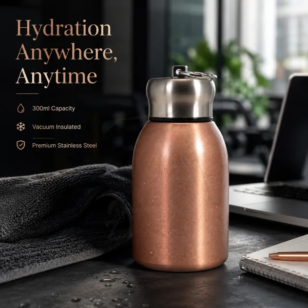 300ml_Insulated_Stainless_Steel_Water_Bottle_|_Hot_&_Cold_Vacuum_Flask_|_Leakproof_Travel_Bottle_for_Office,_Gym,_Car,_Women_&_Girls_Gift_(300ml,_Rose_Gold/Copper)