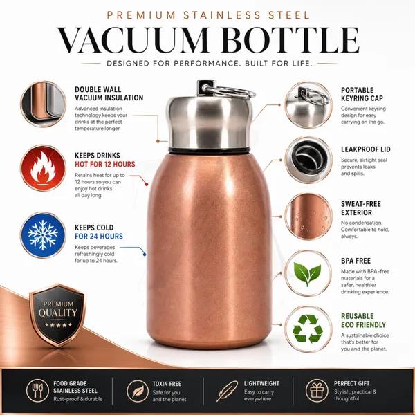 300ml_Insulated_Stainless_Steel_Water_Bottle_|_Hot_&_Cold_Vacuum_Flask_|_Leakproof_Travel_Bottle_for_Office,_Gym,_Car,_Women_&_Girls_Gift_(300ml,_Rose_Gold/Copper)
