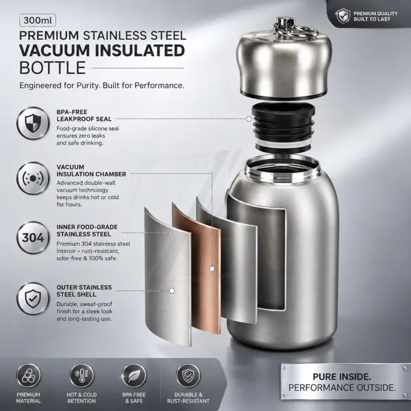 300ml_Insulated_Stainless_Steel_Water_Bottle_|_Hot_&_Cold_Vacuum_Flask_|_Leakproof_Travel_Bottle_for_Office,_Gym,_Car,_Women_&_Girls_Gift_(300ml,_Silver)
