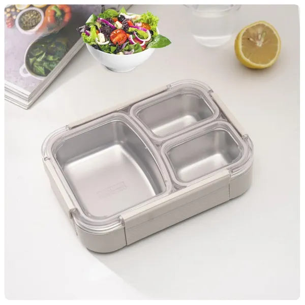 Beige_Stainless_Steel_3_Compartment_Lunch_Box