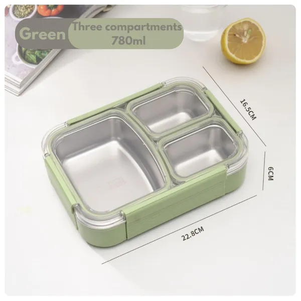 Green_Stainless_Steel_Compartment_Lunch_Box