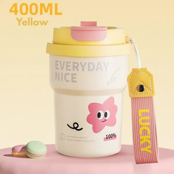 Yellow_Cream_Stainless_Steel_Straw_With_Travel_Mug