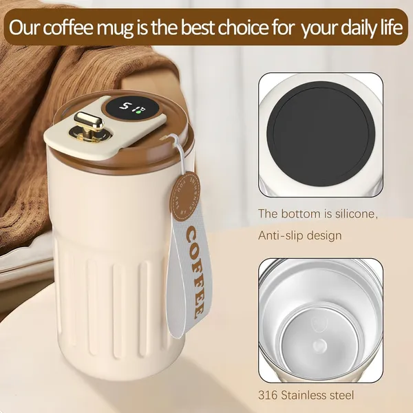Cream_And_Brown_Insulated_Steel_With_Digital_Display_Travel_Mug